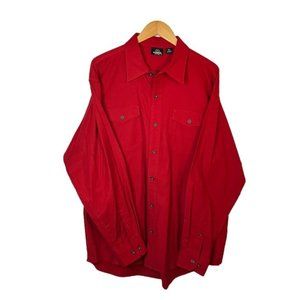 Redhead 100% Cotton Red Fleece Button Front Shirt